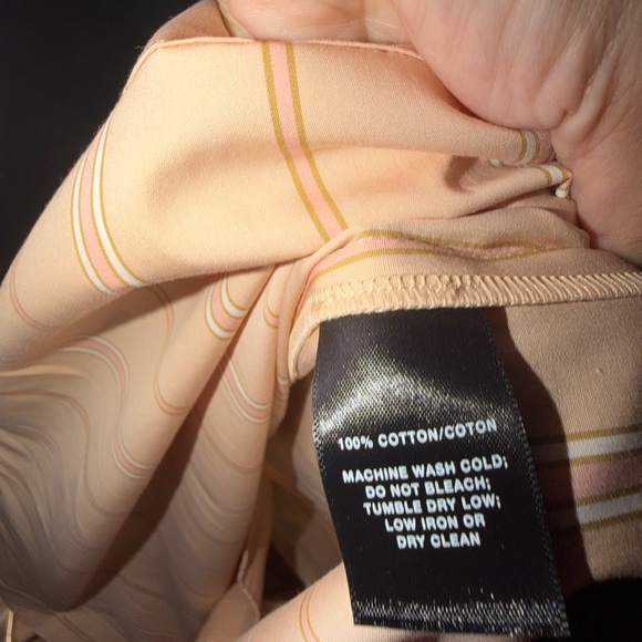 Lafayette 148 New York Pale Pink Striped Midi Shirt Dress summer dress - Picture 9 of 12